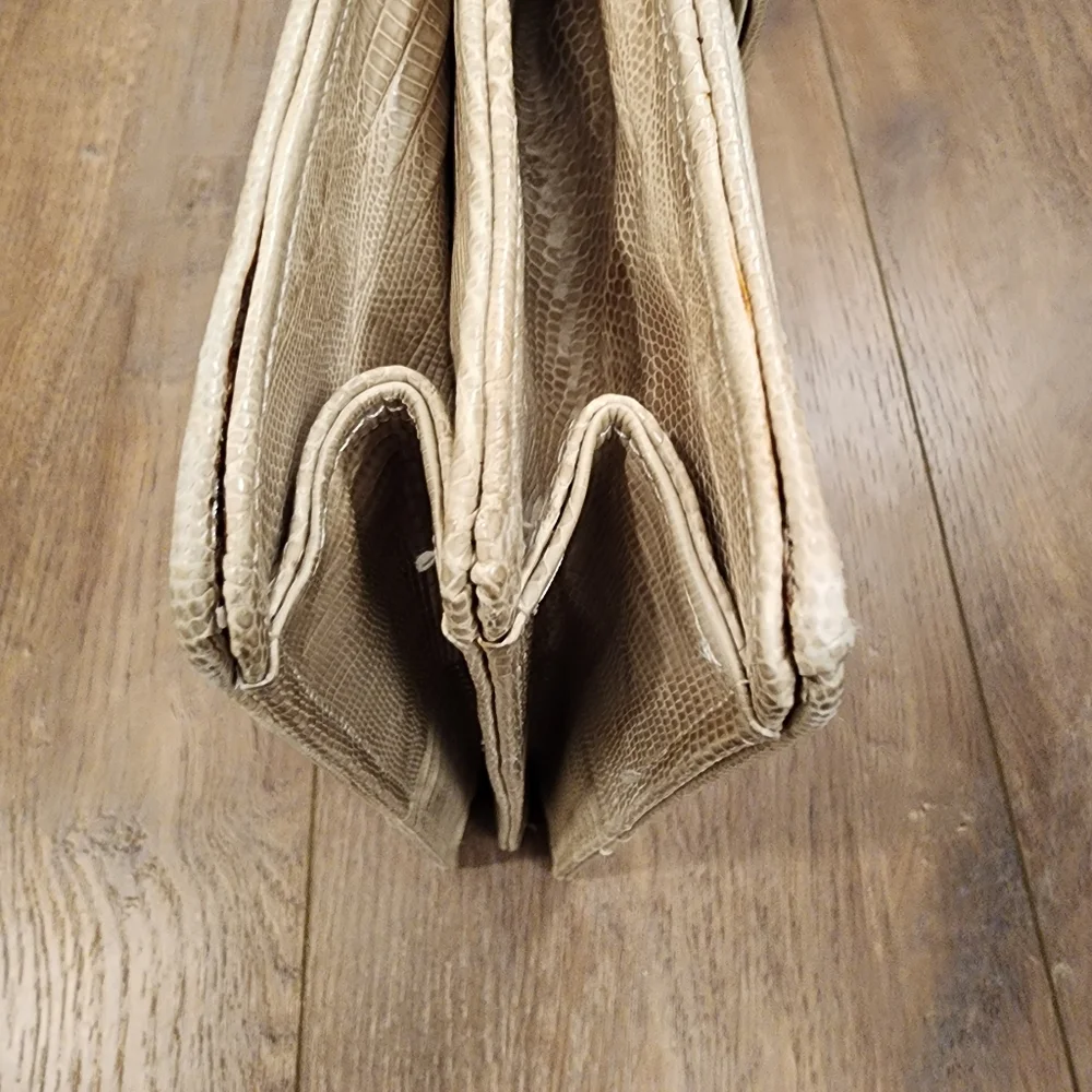 Vintage Freedom Shoes Reptile Top Handle Purse Bag 50s 60s Classic Neutral